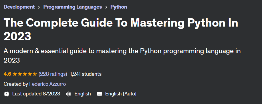 The Complete Guide To Mastering Python