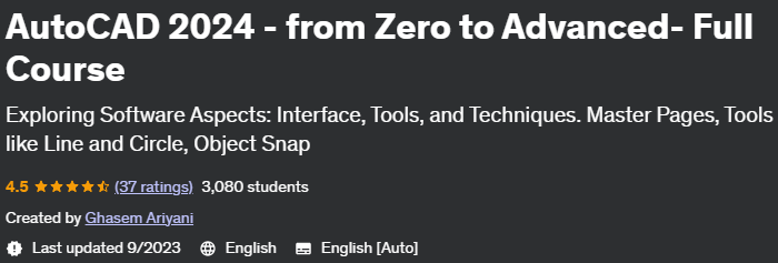 Autocad 2024 - From Zero To Advanced - Full Course