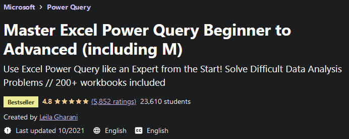 Master Excel Power Query Beginner to Advanced (including M)