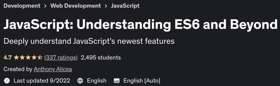 JavaScript: Understanding ES6 and Beyond