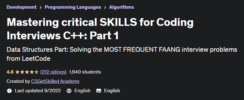 Mastering critical SKILLS for Coding Interviews C++: Part 1