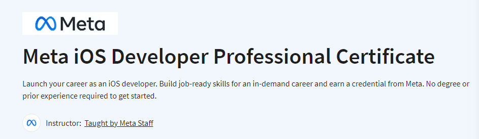 Meta iOS Developer Professional Certificate