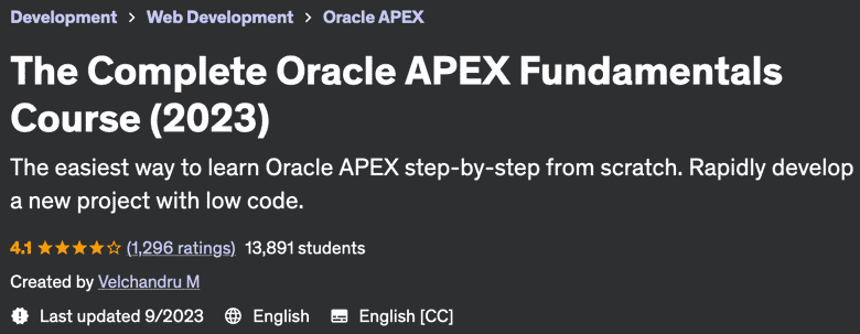 The Complete Oracle APEX Fundamentals Course (2023)