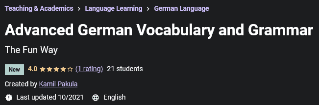 Advanced German Vocabulary and Grammar