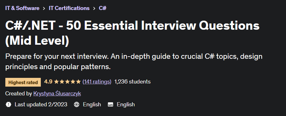 C#/.NET - 50 Essential Interview Questions (Mid Level)