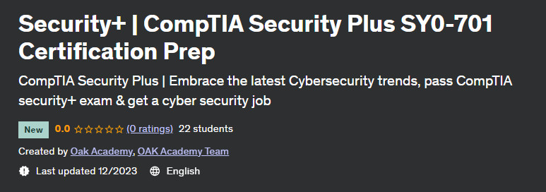 Security+ CompTIA Security Plus SY0-701 Certification Prep