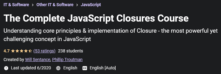 The Complete JavaScript Closures Course