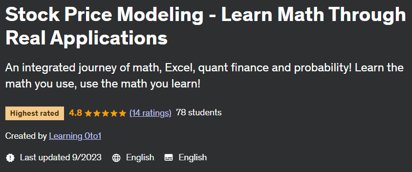 Stock Price Modeling - Learn Math Through Real Applications