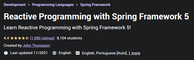 Reactive Programming with Spring Framework 5