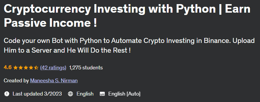 Cryptocurrency Investing with Python |  Earn Passive Income!