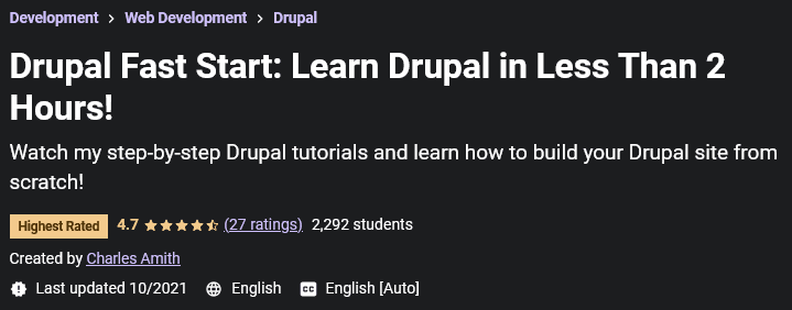 Drupal Fast Start: Learn Drupal in Less Than 2 Hours!