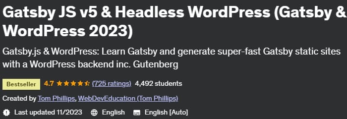 Gatsby JS v5 & Headless WordPress (Gatsby & WordPress 2023)