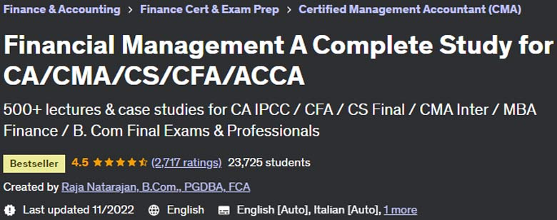 Financial Management A Complete Study for CA/CMA/CS/CFA/ACCA