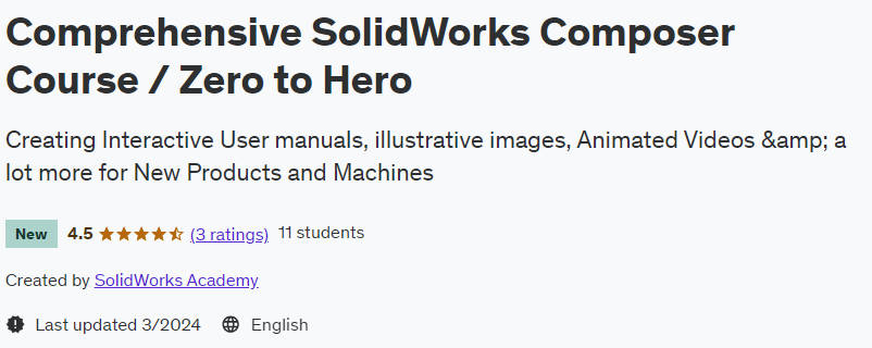 Comprehensive SolidWorks Composer Course / Zero to Hero