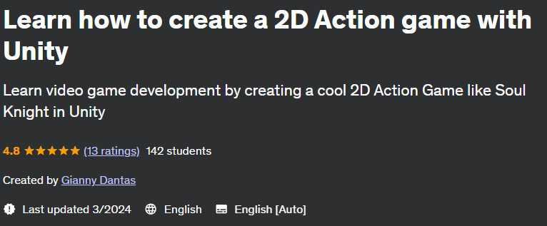 Learn how to create a 2D Action game with Unity