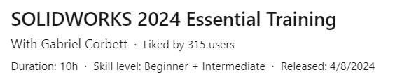SOLIDWORKS 2024 Essential Training 