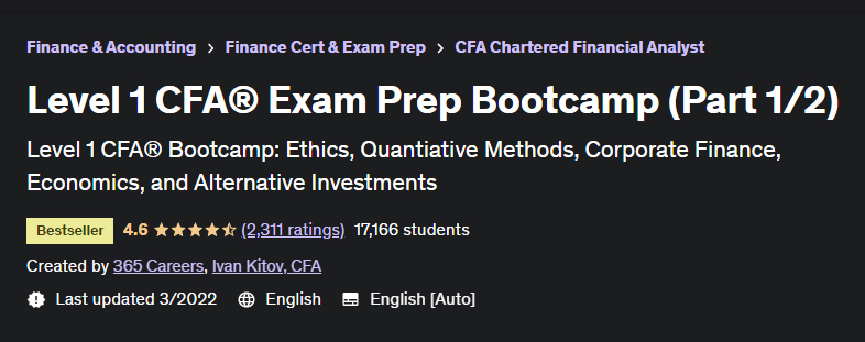 Level 1 CFA® Exam Prep Bootcamp (Part 1/2)
