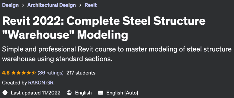 Revit 2022: Complete Steel Structure "Warehouse" Modeling