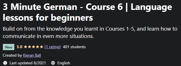 3 Minute German Course 1-6 Language lessons for beginners