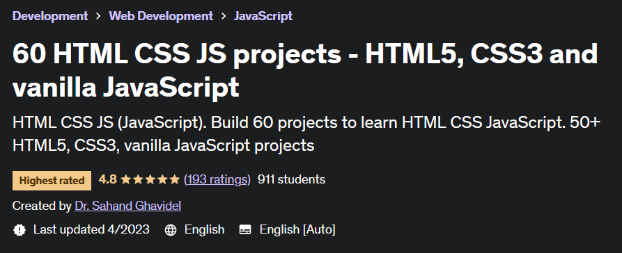 HTML CSS JS projects 