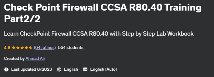 Check Point Firewall CCSA R80.40 Training Part2_2