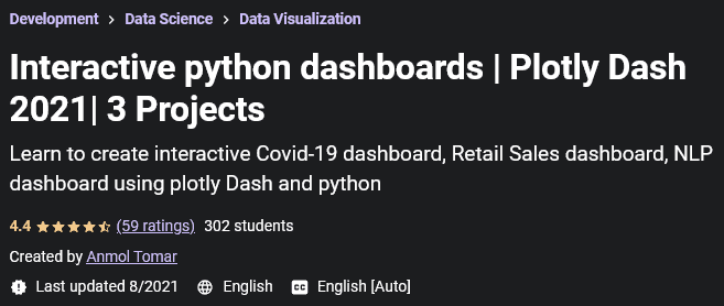 Interactive python dashboards  Plotly Dash 2021|  3 Projects