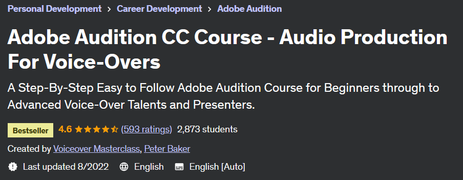 Adobe Audition CC Course - Audio Production For Voice-Overs