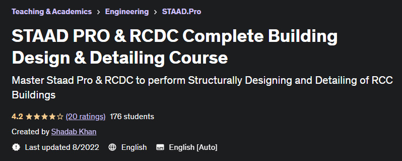 STAAD PRO & RCDC Complete Building Design & Detailing Course