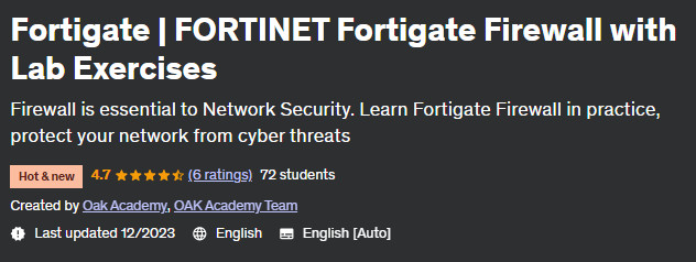 Fortigate |  FORTINET Fortigate Firewall with Lab Exercises