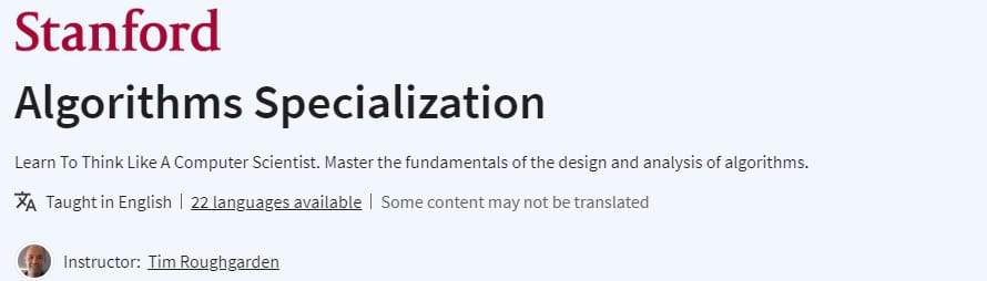 Algorithms Specialization