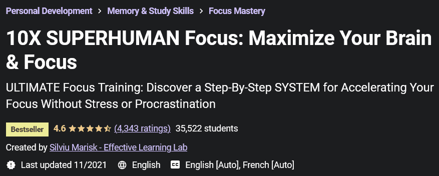 10X SUPERHUMAN Focus: Maximize Your Brain & Focus