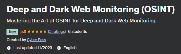 Deep and Dark Web Monitoring (OSINT)