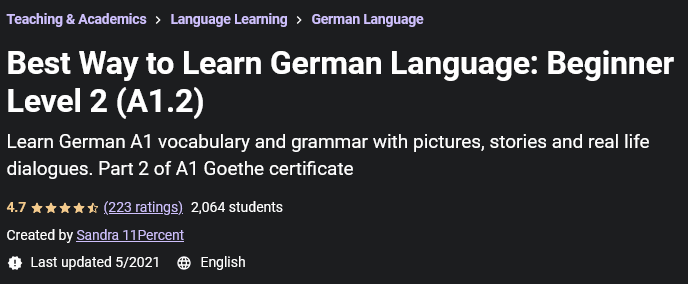 Best Way to Learn German Language: Beginner Level 2 (A1.2)