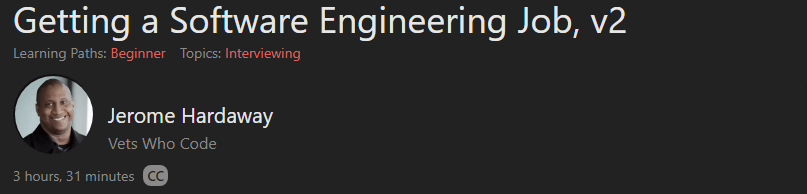 Getting a Software Engineering Job, v2