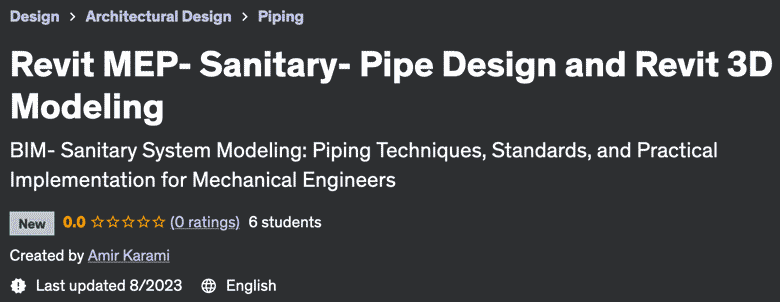 Revit MEP-Sanitary-Pipe Design and Revit 3D Modeling