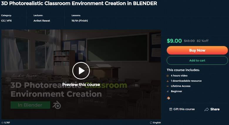 3D Photorealistic Classroom Environment Creation in BLENDER