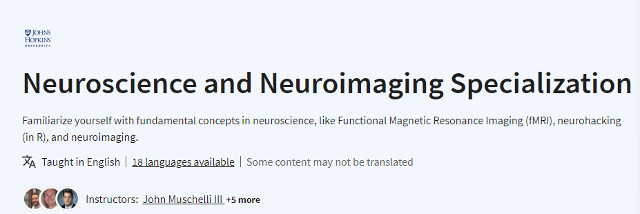 Neuroscience and Neuroimaging Specialization