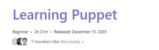 Learning Puppet