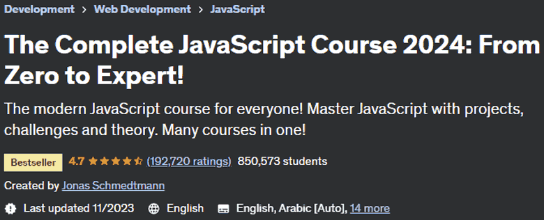 The Complete JavaScript Course 2024 From Zero to Expert!