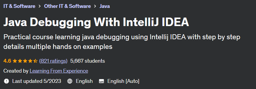 Java Debugging With IntelliJ IDEA