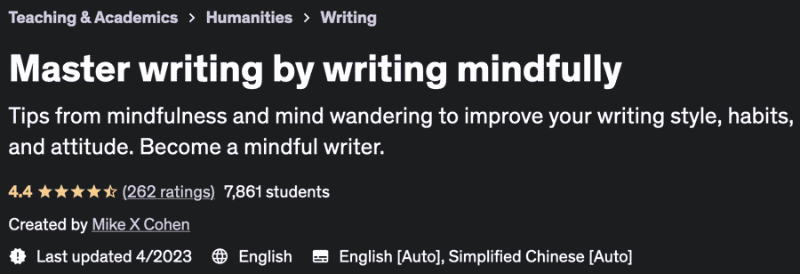 Master writing by writing mindfully