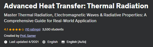 Advanced Heat Transfer: Thermal Radiation