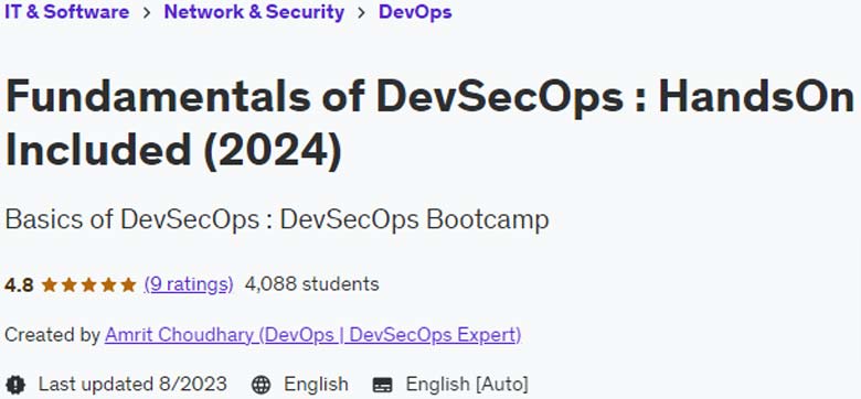 Fundamentals of DevSecOps : HandsOn Included (2024)