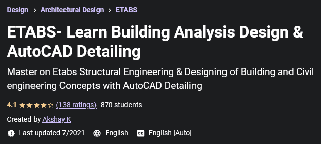 ETABS- Learn Building Analysis Design & AutoCAD Detailing