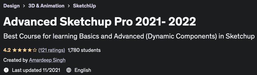 Advanced Sketchup Pro 2021-2022