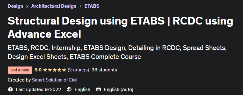 Structural Design using ETABS  RCDC using Advance Excel