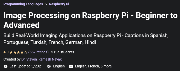 Image Processing on Raspberry Pi - Beginner to Advanced