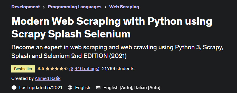 Modern Web Scraping with Python using Scrapy Splash Selenium