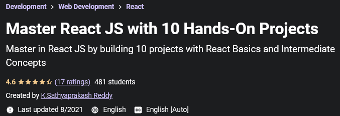 Master React JS with 10 Hands-On Projects