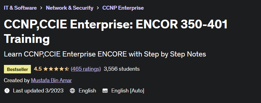 CCNP CCIE Enterprise: ENCOR 350-401 Training